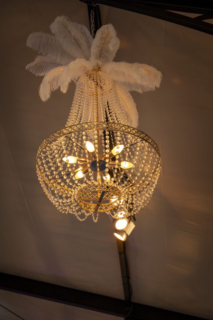 Gala Night Mauritius with clear marquee, chandeliers, Gatsby bar, tipi cocktail zone and elegant event styling