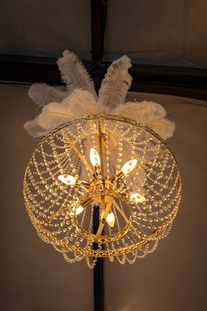 Gala Night Mauritius with clear marquee, chandeliers, Gatsby bar, tipi cocktail zone and elegant event styling