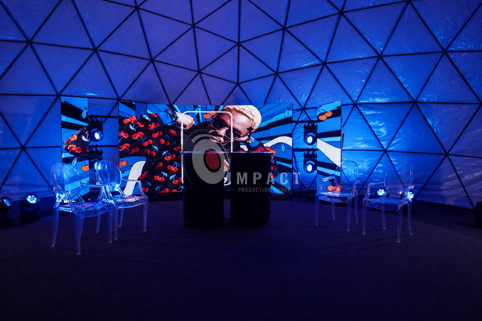 Event dome hire Mauritius reception bar and hospitality setup at SPARC