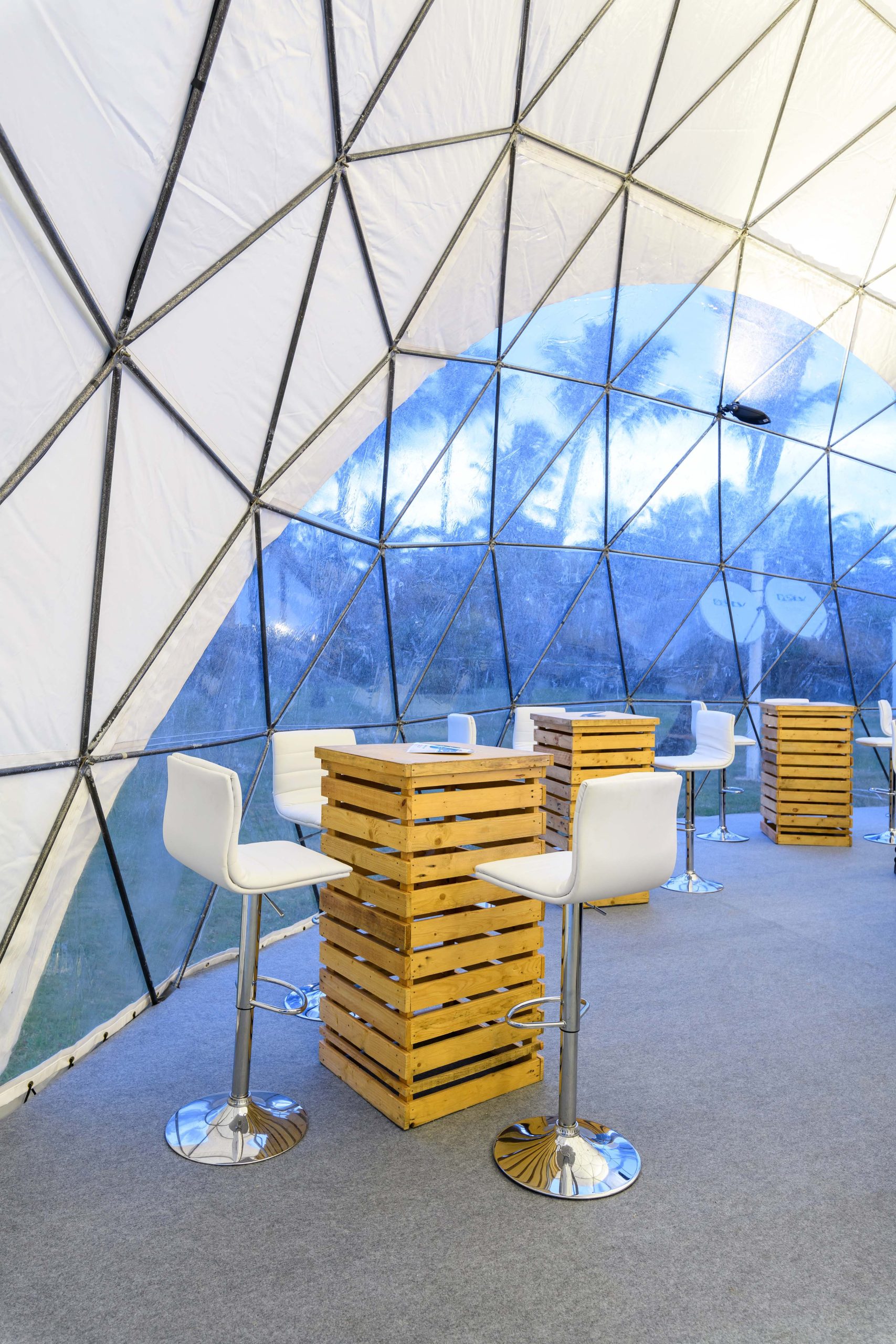 Corporate celebration inside an IPG event dome in Mauritius