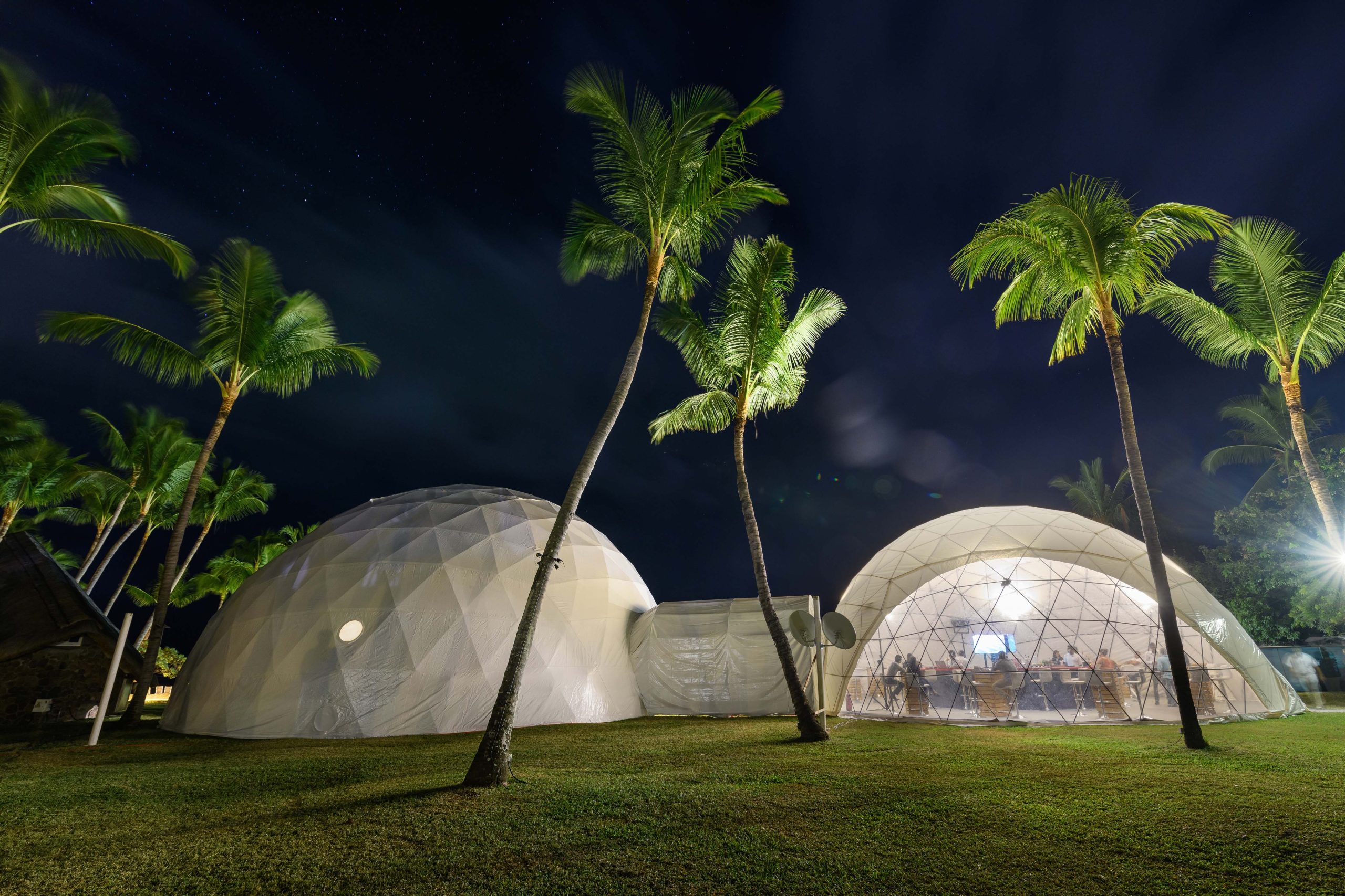 Event lighting and production inside the IPG event dome