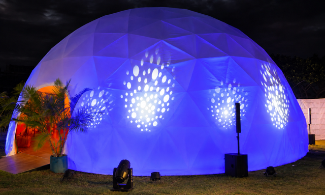 Event dome hire Mauritius film preview at SPARC Cascavelle
